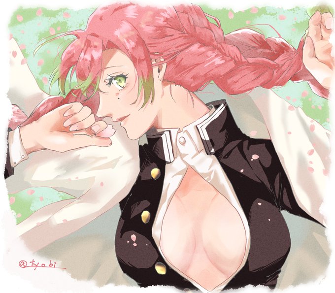ちょび＊甘糖さんがTwitterに投稿した甘露寺蜜璃(鬼滅の刃)のイラスト。
