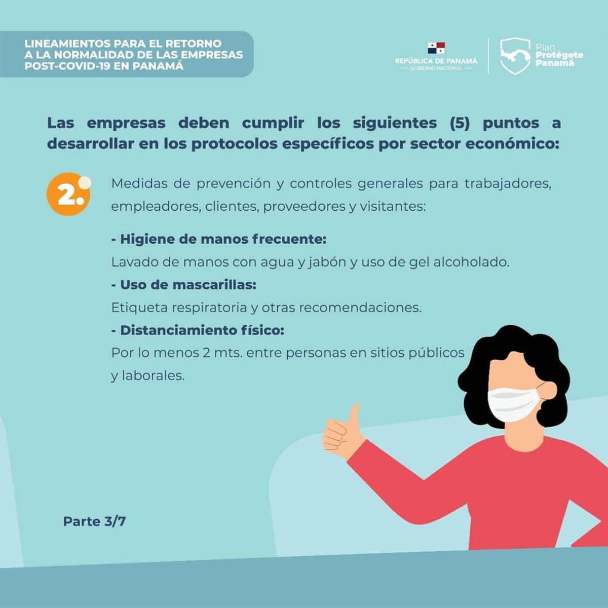 costaverdepty's tweet photo. PARTE I • Lineamientos para el retorno a la normalidad de las empresas después del #Covid19 anunciadas hoy por el @minsapma. 
.
#UnPanamáMejor 🇵🇦 #11mayo #CostaVerde #Comunidad https://t.co/socPISs5rj