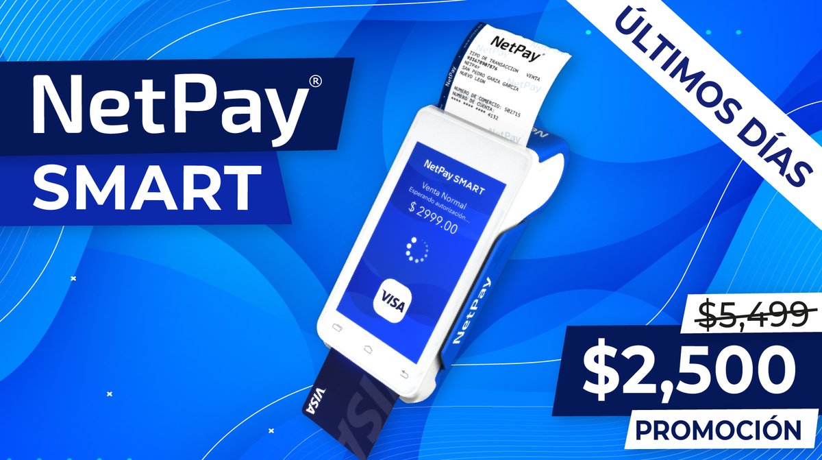 Acepta tarjeta de una manera versátil con #NetPaySmart 😎

Promoción válida hasta el 15 de mayo⏰