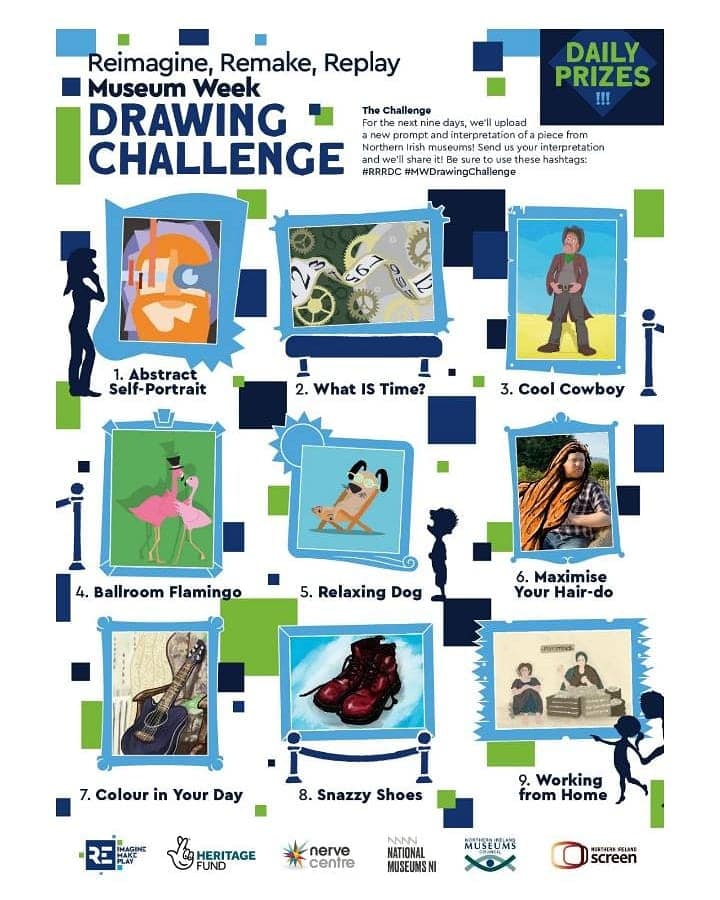 ECMFCM's tweet photo. Brilliant 9-day drawing challenge from Reimagine Remake Replay as part of Museum Week. And there are daily prizes!
Today's theme is abstract self-portrait.
#rrrdc #imwdrawingchallenge #museumweek. https://t.co/dYlB27rlaj