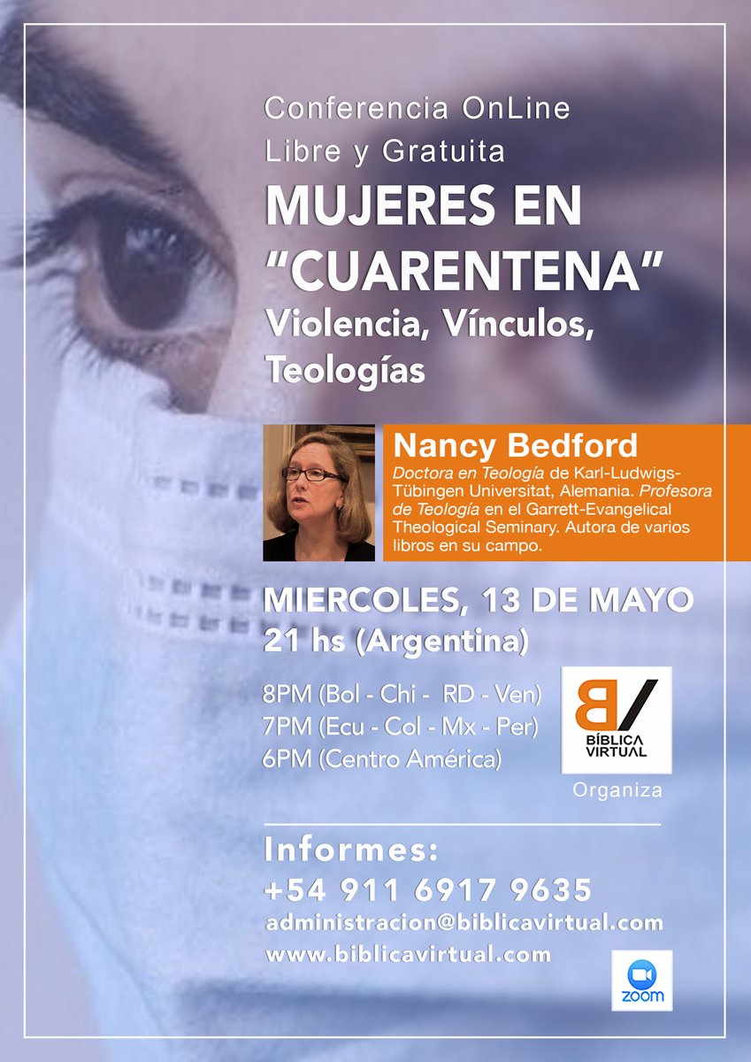 BiblicaVirtual's tweet photo. Podés participar de esta conferencia.
VIA ZOOM: ID de la reunión: 821 3141 6519
LINK: https://t.co/CpUMRDWvkT
@NancyBedford
@BiblicaVirtual https://t.co/G5N5mRhAUL