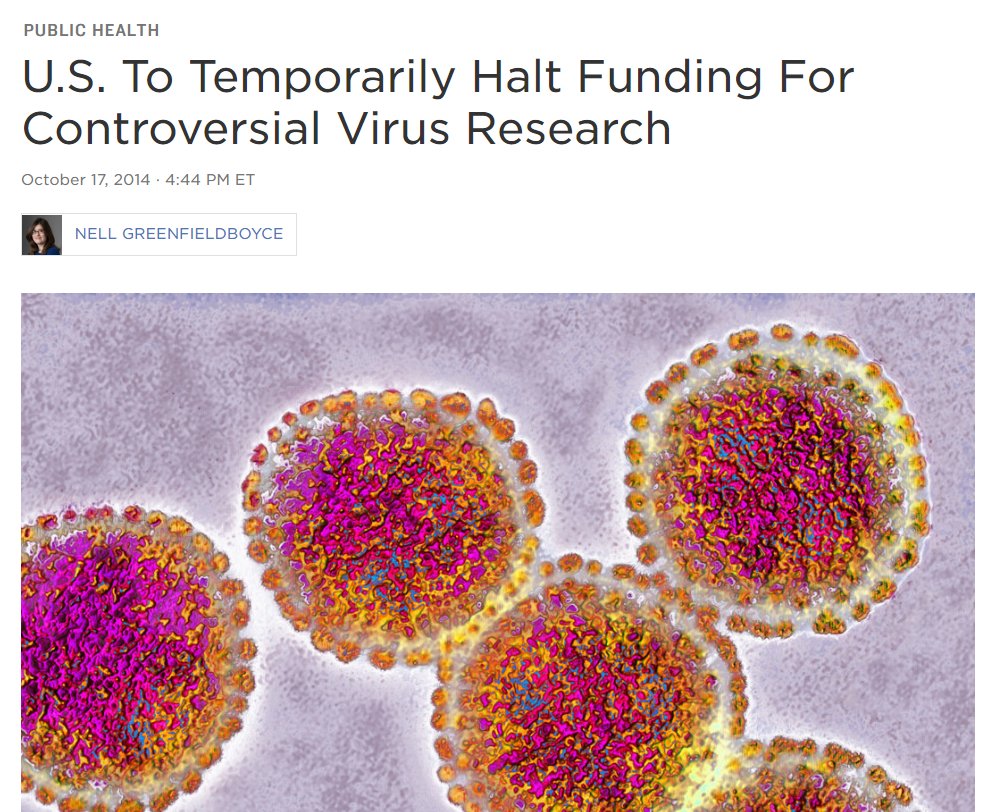 Well in this case he actually could blame Obama. In October 2014, Obama banned "gain-of-function" studies where researchers attempt to make a virus more deadly or contagious to then study how to fight it.Creating a recipe for disaster if it escapes the lab environment.