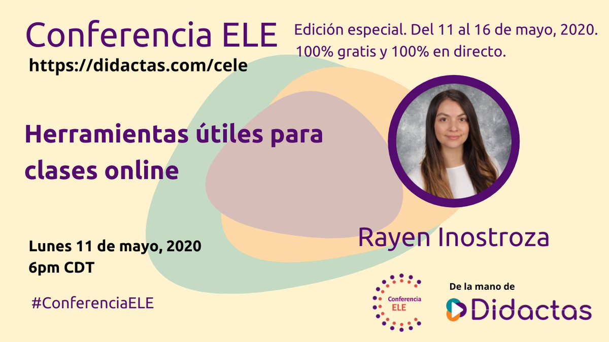Emprende_Profe's tweet photo. “Herramientas útiles para clases online”
VIDEO EN DIRECTO  con  Rayen Inostroza comienza pronto. 
Puedes verlo en https://t.co/R6Ve8IKhdY
#ConferenciaELE  
Inscripción gratis en la Conferencia ELE en https://t.co/nrVKNcHSZX
#spanishteachers https://t.co/kjOSGsY7oe