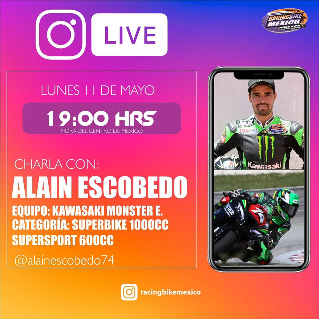 escobedobros's tweet photo. Tenemos una cita HOY a las 7pm en un #InstagramLive desde la cuenta de @RacingBikemx con @alainescobedo74 ¡no te lo puedes perder! https://t.co/lIgZqEmWnF