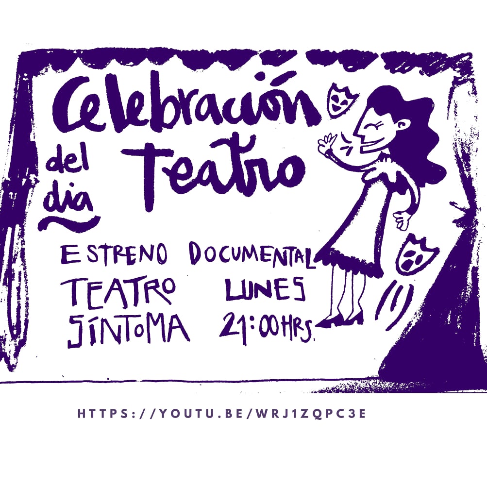 Lxs invitamos a celebrar junto a nosotrxs este día nacional del teatro con el estreno de un documental sobre nuestro trabajo 🎭 youtu.be/WRJo1ZqPc3E
👉🏼 Por mientras cuéntanos cómo nos conociste y si has visto alguna de nuestras obras!  #DiaDelTeatro #TeatroChileno
