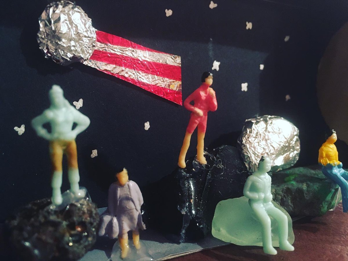 susanpmains's tweet photo. A brief break from marking with @Alan_Measles and @Philippa_Perry in #graysonperrysartclub. Love this show. This week’s theme is Fantasy. Here’s a wee landscape I made recently imagining fantastical travels: “Arrivals—Welcome!” #creativegeographies #weeworlds https://t.co/sDnQ37kwhW
