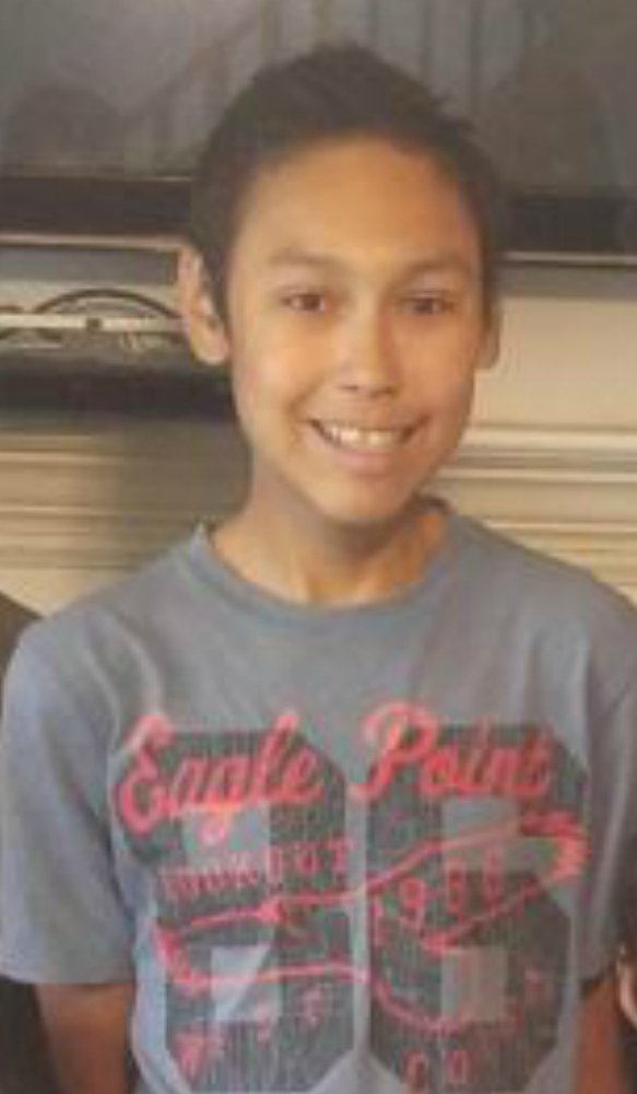 RCMP in Salmon Arm are searching a missing boy Dreydon Desjarlais 16 last seen Sat at his home on Salmon River Rd wearing blue hoodie blue pants red&amp;black backpack. Police are concerned about his wellbeing. First Nations 5'8" 100 lbs black/brown. Call police if you see Dreydon.