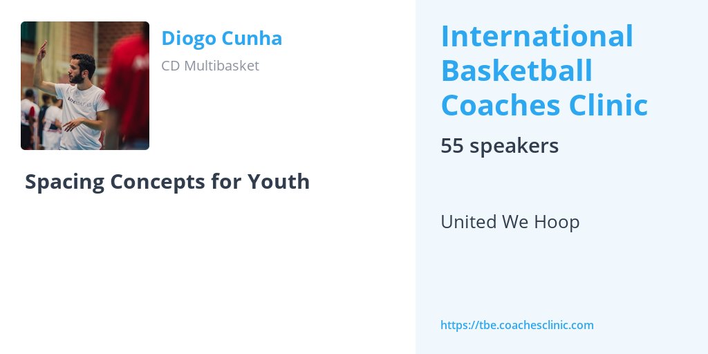 Pleased to be announced as a speaker for the International Basketball Coaches Clinic to talk about Spacing Concepts for Youth on the 17th of this month.

Really excited to connect and share my vision!
#UnitedWeHoop 🏀

tbe.coachesclinic.com/?sc=efuPiibn