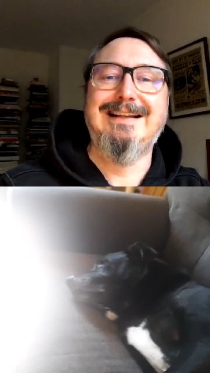 AndiWredonkulus's tweet photo. Nine years ago, I got to meet @hodgman! Today, thanks to #BringYourPets, I got to introduce my dog to him too. It's been an ok ++ day. πππ https://t.co/tJeeZnML8I