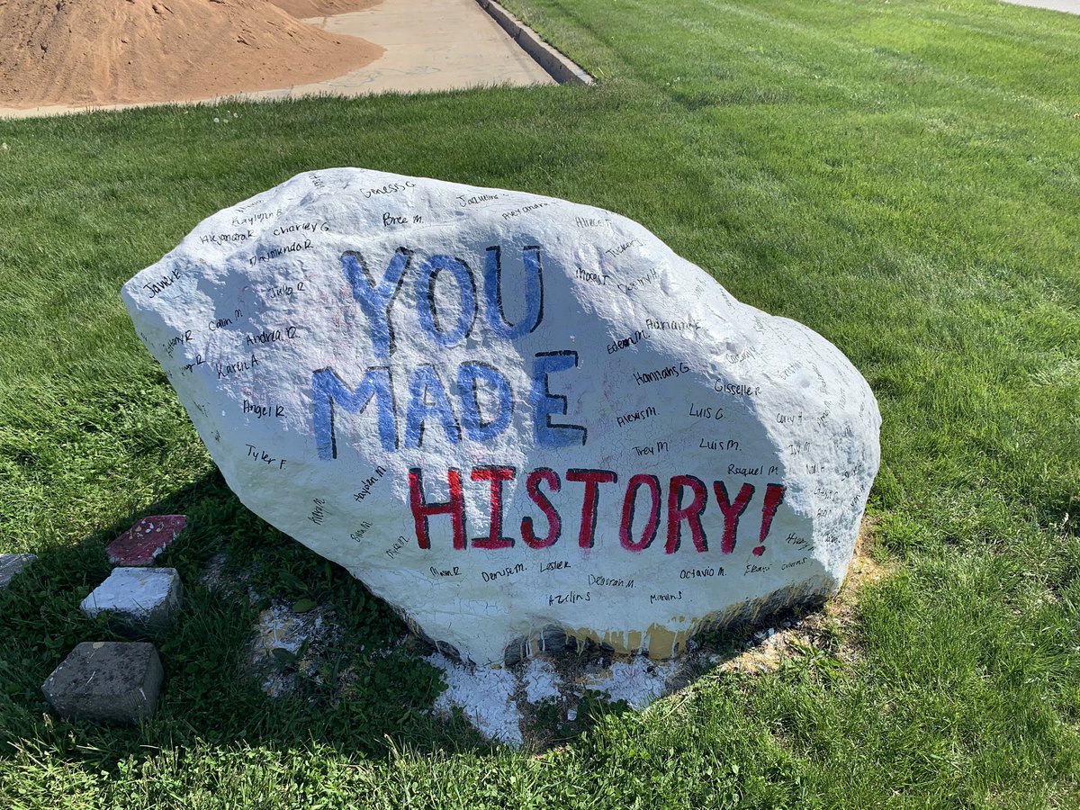PerryHigh2020's tweet image. One last rock painting for senior year😢 can you find your name?🤩 #SeniorYear #BluejayStrong