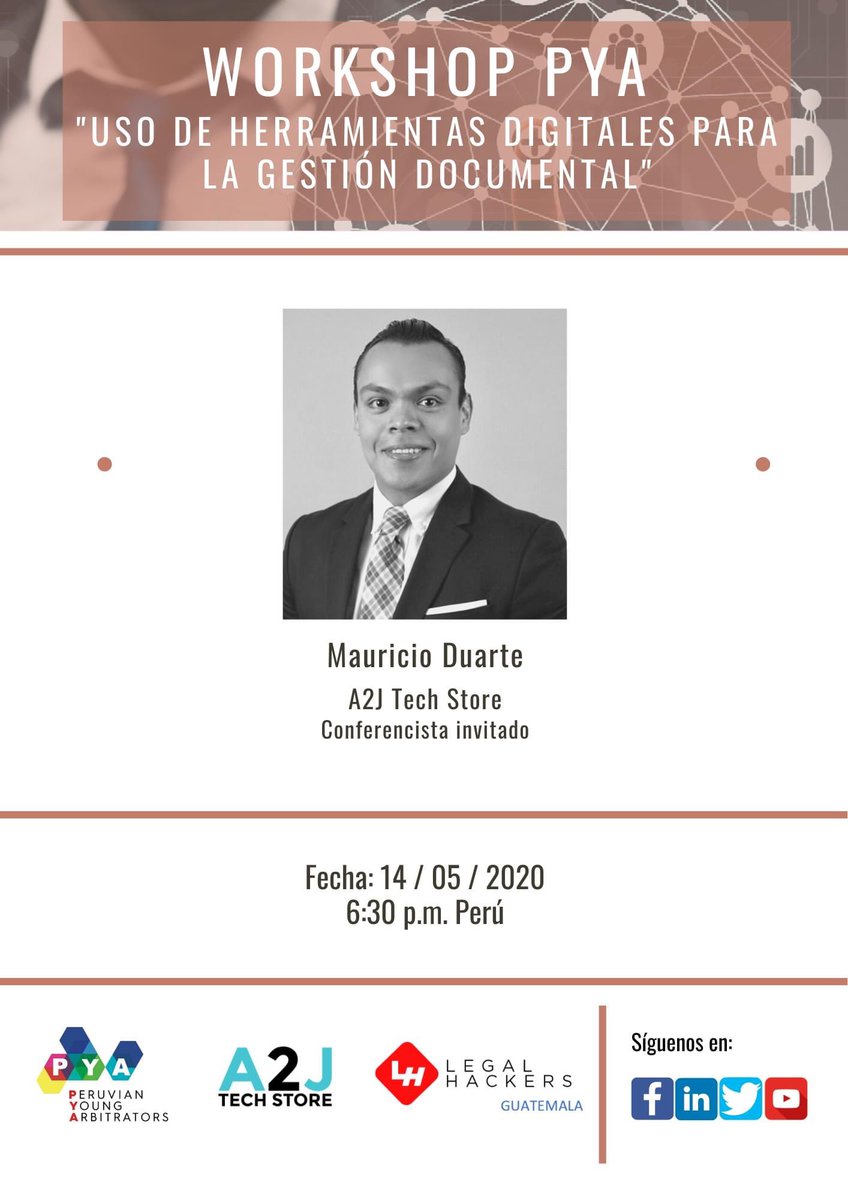 GTLegalHackers's tweet photo. Como complemento del primer workshop, Mauricio Duarte, nos estará demostrando cómo utilizar dos herramientas para la gestión de documentos en un arbitraje virtual en el evento junto @P_Y_Arbitrators 
https://t.co/ivr0AXvLIp
ID de reunión: 832 1164 9296
Contraseña: 106728 https://t.co/0DglAeajKz