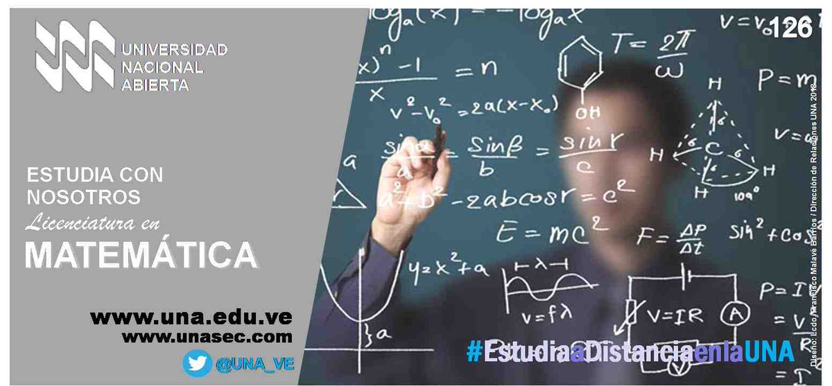 ¿Te apasionan los números? la #UniversidadNacionalAbierta te brinda la opción de formarte en una de las áreas más importantes en la Nación como son las matemáticas a través de su licenciatura.
