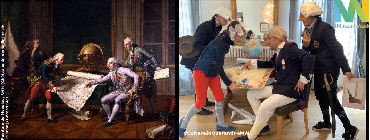 Pendant le #confinement, nos visiteurs virtuels ont superbement reproduit le tableau de Monsiau, “Louis XVI donnant ses instructions à Lapérouse”, 1817, Ch.Versailles. Enjoy 😉! #CultureChezSoiMW #MuseumWeek #TogethernessMW #CultureInQuarantineMW