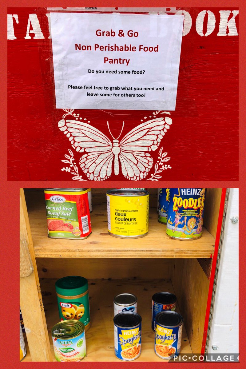 Turned our Outdoor Library into a Grab &amp; Go Pantry today! Great idea @Tarawright09 Hoping our <a href="/MadocDrive/">Madoc Drive PS</a> Community will feel free to come &amp; grab what they need or give what they can! <a href="/PeelSchools/">Peel District School Board</a> @LizCookPDSB