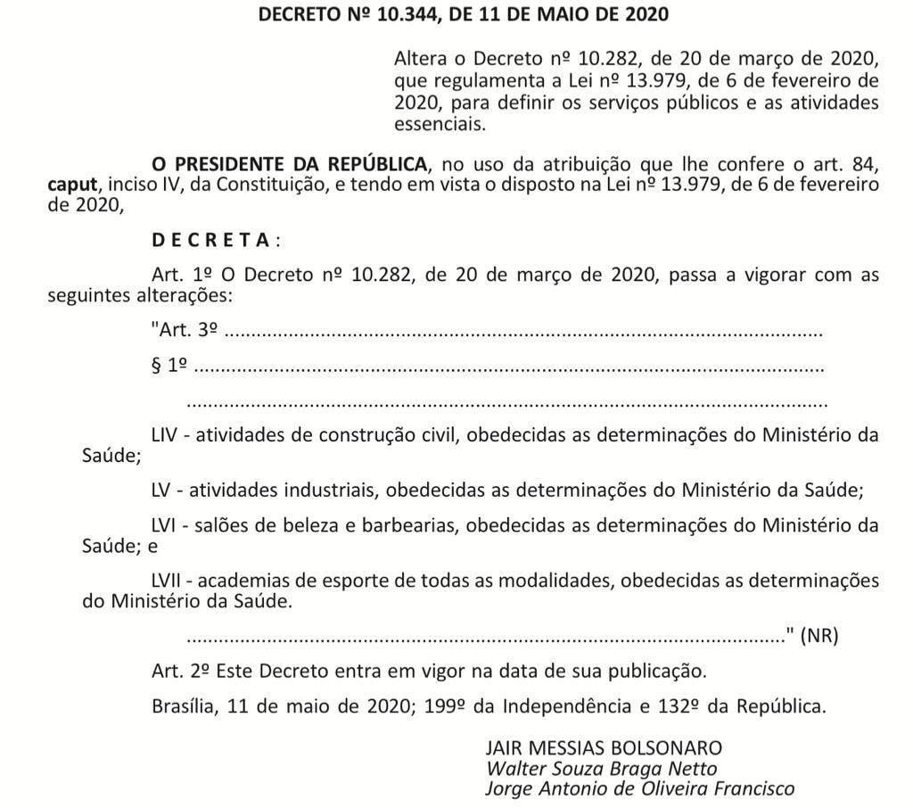 jairbolsonaro's tweet image. - Atividades essenciais:
- Academias de esporte, salões de beleza e barbearias.