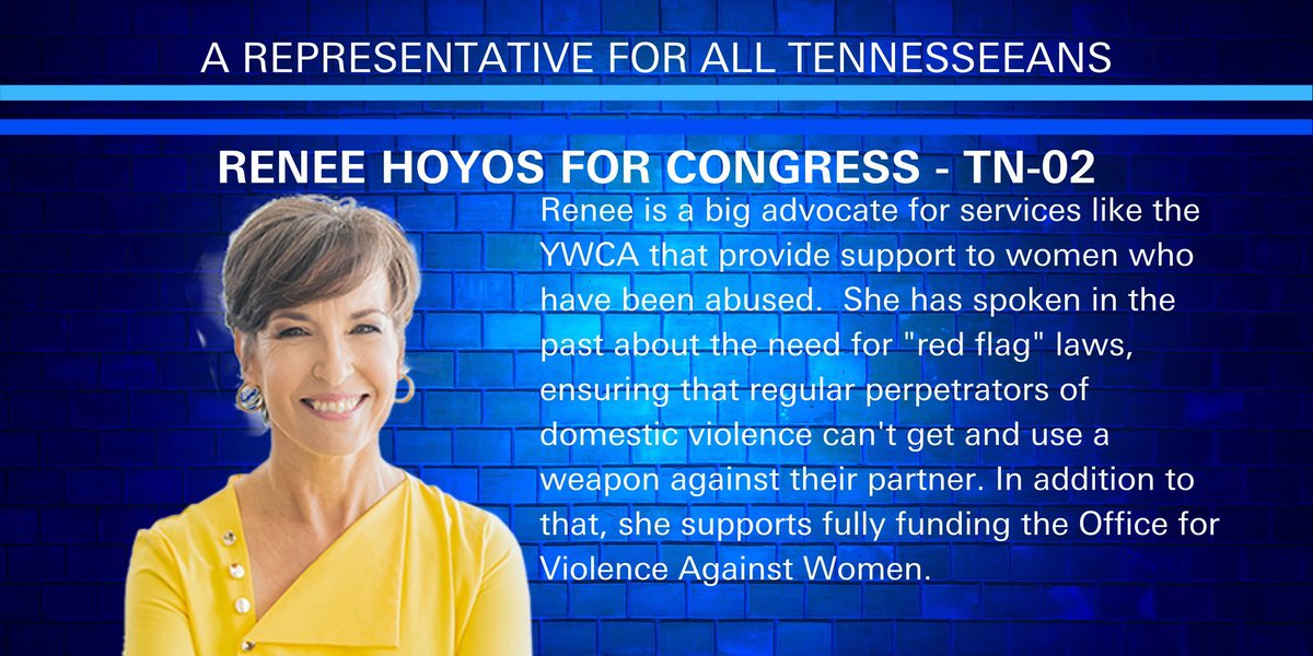 SadieMaeTN's tweet photo. Renee Hoyos For TN-02 
https://t.co/hjjfqYUcAF

Renee has been endorsed by Indivisible -- both locally and nationally. She also was endorsed by the National Women's Political Caucus. 

She is a big advocate for women’s services to help domestic violence victims. #OneVoice1 #OV1W https://t.co/ra1Pp7Buiq