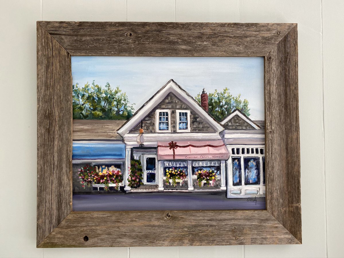 IllustratorSue's tweet image. The Chatham Candy Manor  16 x 20 oil on canvas is now part of the CCIF Covid relief fund art auction 32auctions.com/chathamfundmay #ArtistOnTwitter #wickedcapecod #CovidRelief @Chathamcapecod @CapeCodLife #capecod #chathamma  🎨👩‍🎨 #art #InThisTogether #COVID19