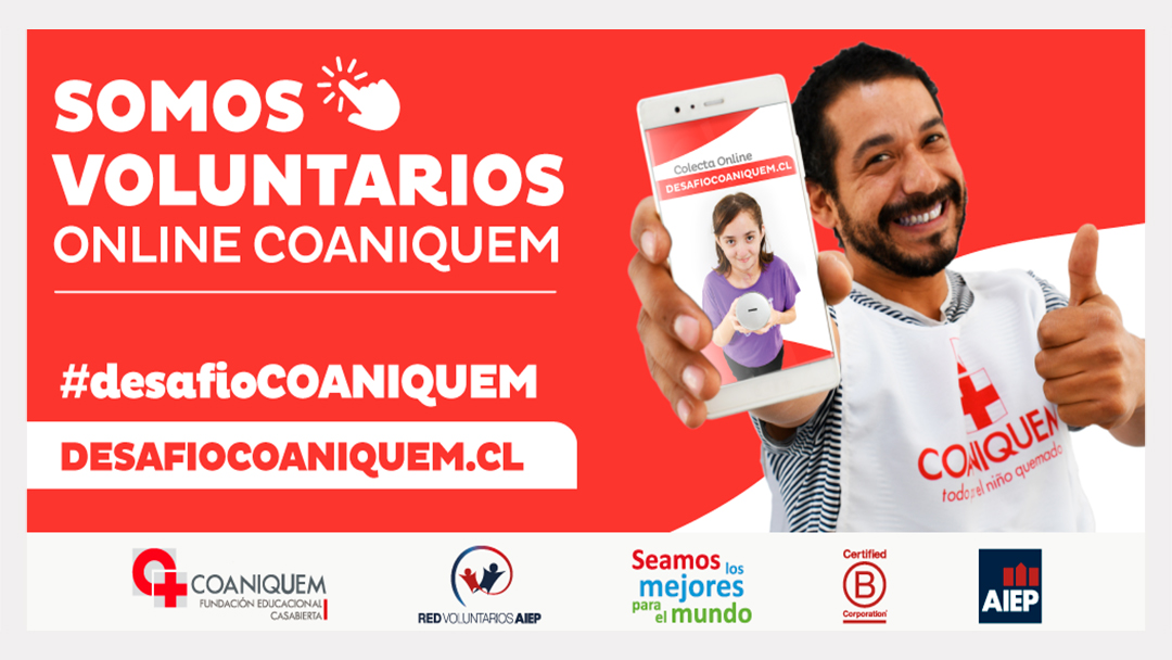 RadioAIEPOnline's tweet photo. #RadioAIEP invita a toda la #ComunidadAIEP a sumarse a este #DesafioCOANIQUEM como voluntarios y voluntarias online 📲
¡Este año, más que nunca, los niños con quemaduras no pueden esperar!
Puedes inscribirte a partir del día de hoy aquí -> https://t.co/9cIKFfsrrP https://t.co/w5BGGtNPUs