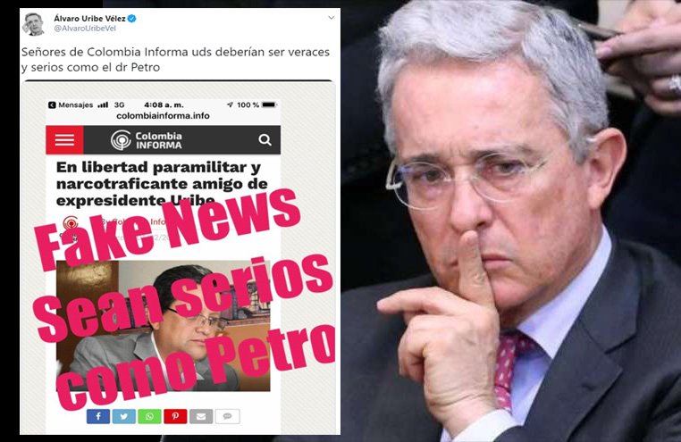 Col_Informa's tweet photo. [#ColombiaInforma🔥] El último año hemos sido objetos de señalamientos y persecución. En enero de 2019  el senador @AlvaroUribeVel nos acusó de 'fake news' al publicar noticia sobre "el vencimiento de términos" y la libertad del paramilitar Santiago Gallón Henao https://t.co/ks2QEew9Iy
