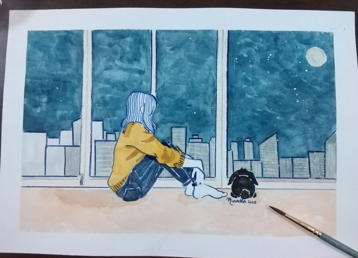 Recordando...
#Watercolor #watercolorpainting #illustration #ilustracion #sketch