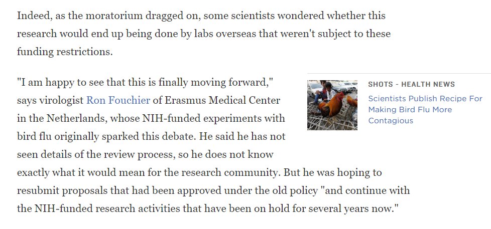 Everyone thinks their own work is the most essential thing and can easily ignore the risks & exaggerate the benefits they expect to find.Overall a good step implemented in December of 2017 with work by both the Obama & Trump Admin to allow research but to ensure it was safe.