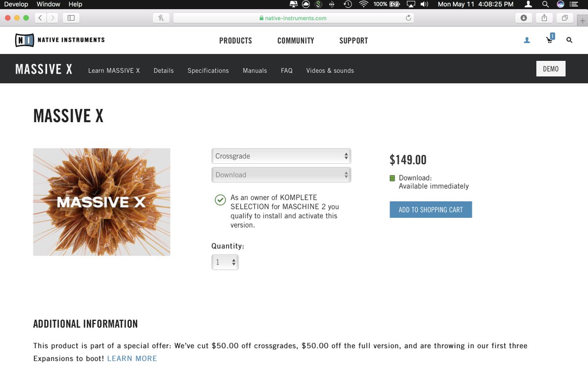 austinbroadwell's tweet photo. @NI_Support the MASSIVE discount ended(?) but the page still advertises $50 off and 3 expansions free.. is it still available or no? https://t.co/IUIDuBxFmS