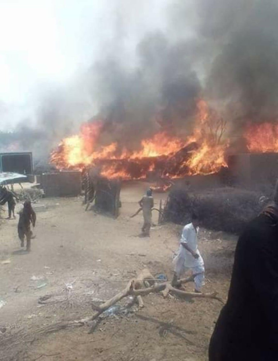 AWGoraya's tweet photo. Pakistan Army burnt the Village in Balochistan. Reportedly recently killed Major was leading the operation. https://t.co/CesRQHbkax