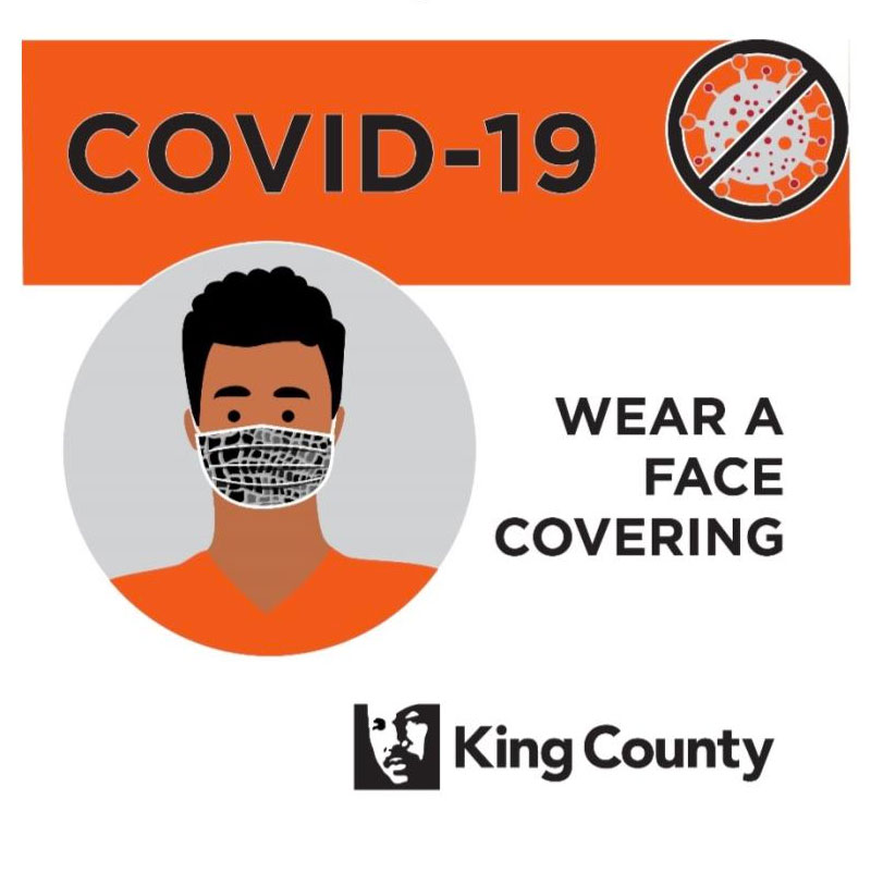 Beginning May 18, all King County residents must wear a cloth face covering in indoor public spaces to slow the spread of #COVID19 and keep our essential workers safe. This includes:

🛒 Grocery stores
🍽 🛍 Restaurants &amp; retail
👩🏽‍💻 Indoor workplaces
🚎 Buses
🚕 Rideshare &amp; taxis