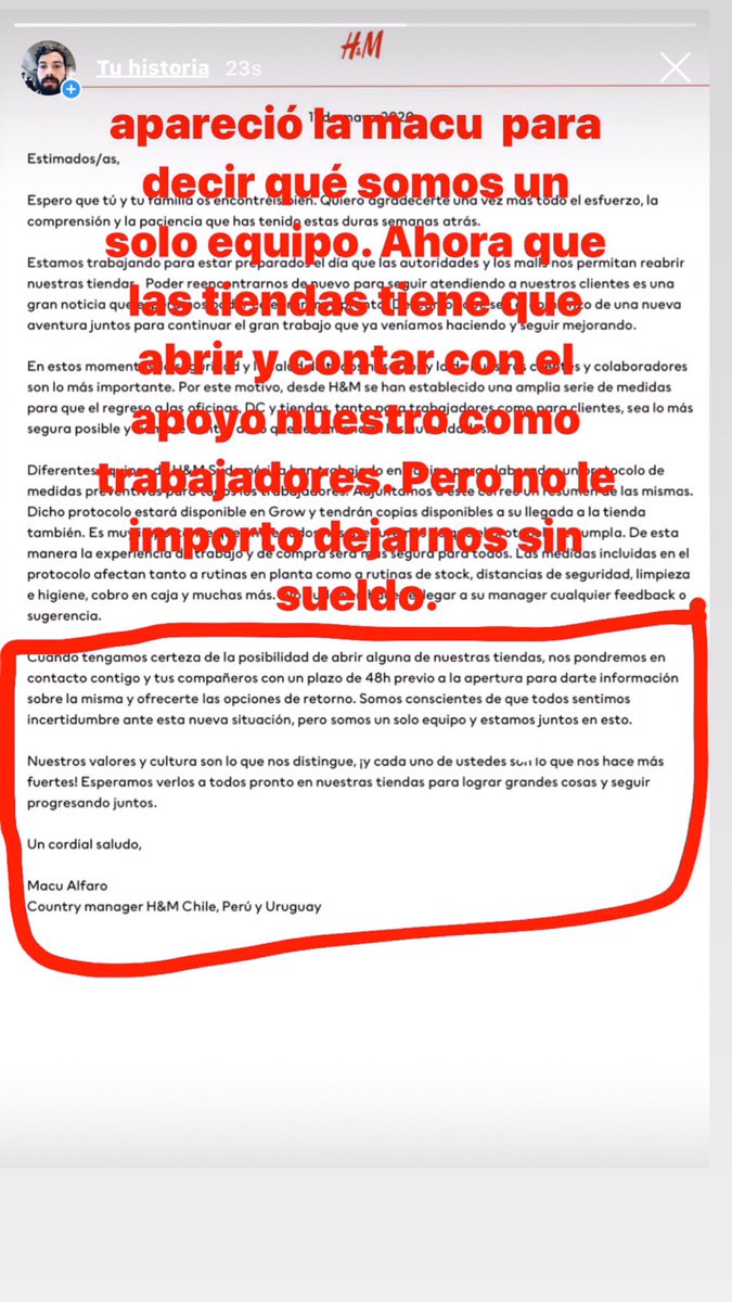 Ahora que tiene. Que abrir las tiendas somos un solo equipo.  Jajajajaj. <a href="/SindicatoSbux/">Sindicato Starbucks</a> <a href="/hmchile/">H&M Chile</a> <a href="/SindicatoHyM/">Sindicato H&M Chile</a> <a href="/DFinanciero/">Diario Financiero</a> <a href="/lafundacionsol/">Fundación SOL</a>