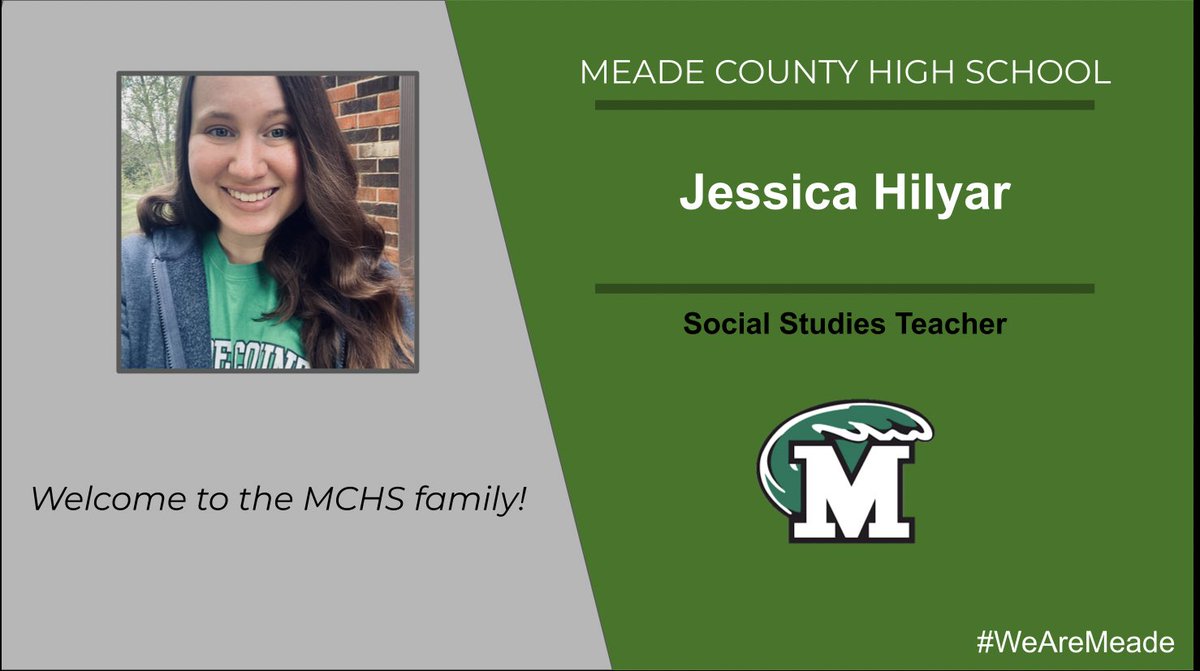 MEADECOUNTYHIGH's tweet photo. Please welcome Jessica Hilyar to the Greenwave Nation!

#WeAreMeade https://t.co/FPrtaBoWib