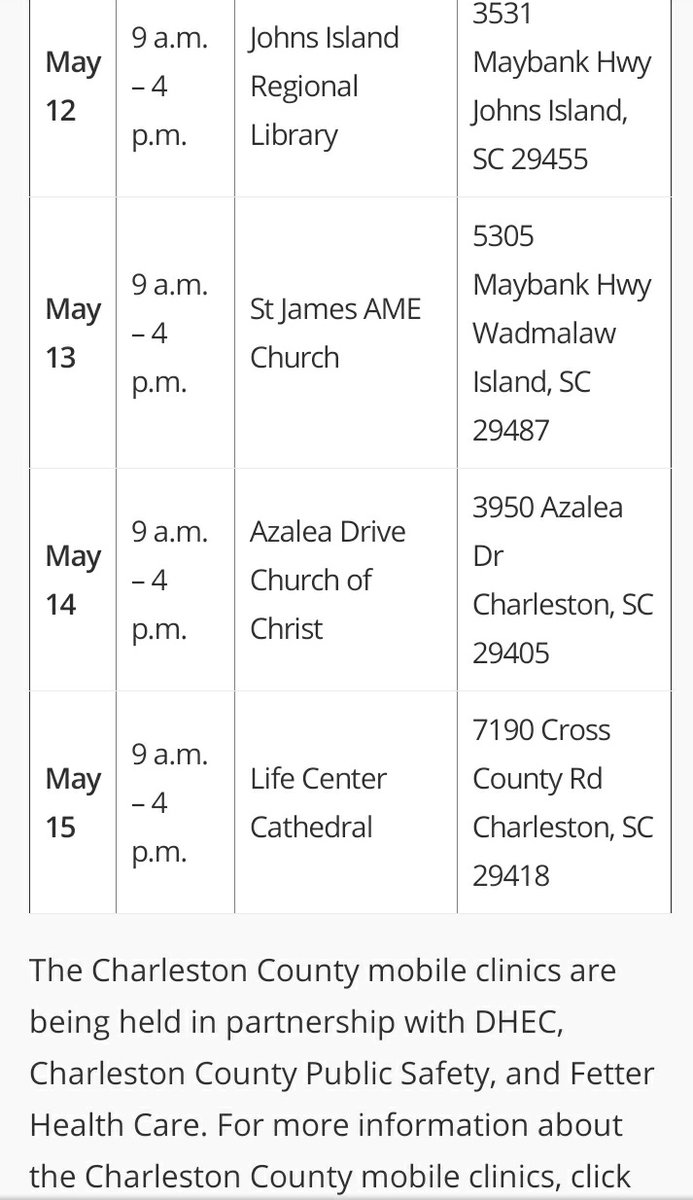 LookNLive's tweet photo. My #GeecheeGullah peeps in the Lowcountry of South Carolina should note these upcoming mobile testing sites for #COVID19!
#Geechee #Gullah https://t.co/Gb6TnQpDkr