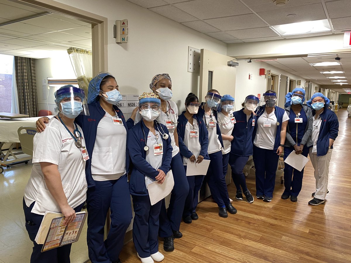 Our 5 North heroes during shift change! They keep our patients safe day and night. They face every challenge with courage and compassion. Happy Nurses Week from our team to yours! #5NorthStrong
