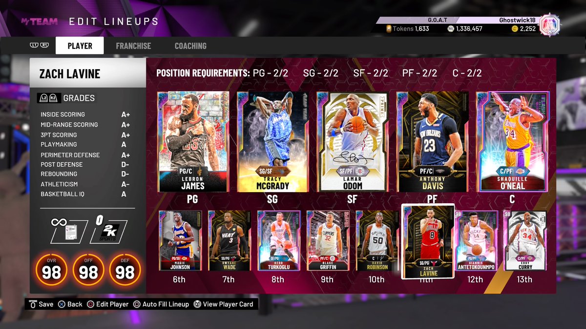 TipsMyteam's tweet image. ¤UPDATED SQUAD¤‚ #nomoneyspent  @NBA2k_MyTEAM #PS4share