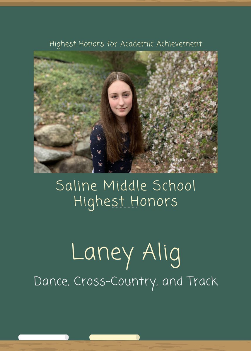 We Begin Sharing our Class of 2024 8th Grade Highest Honors Students and Honoring their Achievements! Congratulations Laney Alig! #sascompass #smscompass