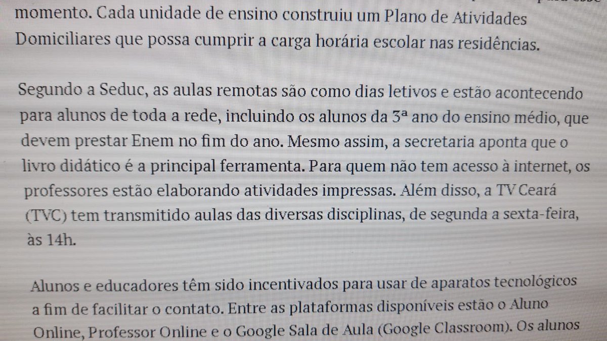 anacriscav's tweet photo. @tvceara contribuindo com a manutenção das aulas da rede pública. 😍
#tvc💚 #teleaulas #seduc #FiqueEmCasa https://t.co/quKsQtrdQk