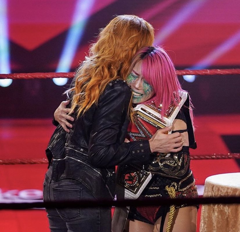 Fightful's tweet photo. They way Asuka reacted to Becky was heartwarming. #WWERAW https://t.co/EM0CtkS5Zs