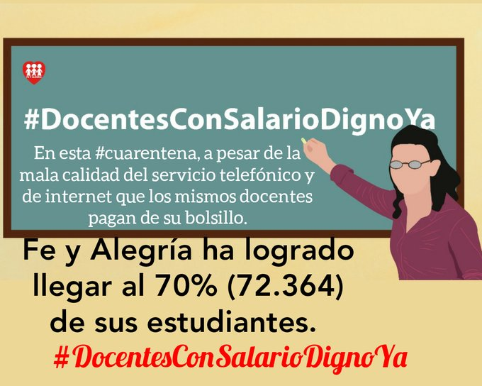 romerbastardo's tweet image. Nunca hemos pensado en abandonar nuestra misión por eso nos atrevemos a reclamar reivindicaciones justas
#DocentesConSalarioDignoYa @FeyAlegriaVE @radiofeyalegria #FeyAlegria @cfipj