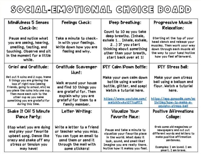 MrAdamMasters's tweet photo. Take a look at this choice board that may apply across a range of year groups to support #SEL 

More on this topic on May 19 so please join us #MicrosoftEDU #MSFTEduChat https://t.co/NbAoazWmBD