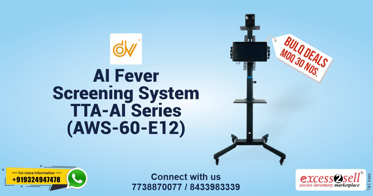 excess2sell's tweet image. Bulk Buying Deal for the Day!
The Best AI Fever Screening System in Bulk!
bit.ly/3cpYbGz
Call Now or WhatsApp +91 93249 47478 / +91 7738870077 / +91 8433983339
#AIFeverScreeningSystemInBulk #FeverScreening #BulkBuying #BulkSelling #Excess2sell