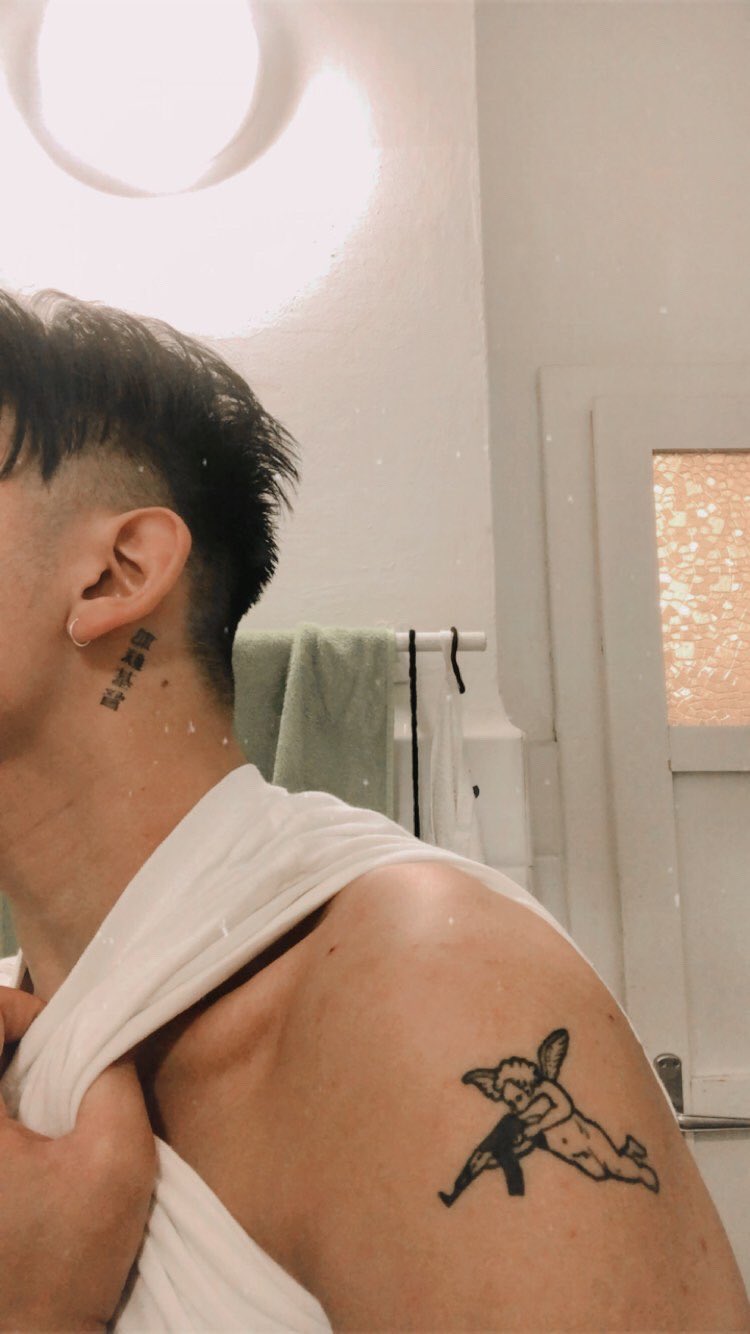MIGO ᵕ̈ on X: "2 OF MY 6 TATOOS MEANINGS 1. “CUPID WITH AK-47” - Cupid is the Roman god of love. The meaning behind my cupid with a machine gun tattoo