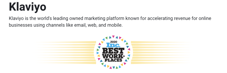 jfccohen's tweet photo. So, @klaviyo was named a best place to work. After, no one shouted, no one beat their chest. We just got back to work, delivering #valueeveryday to our customers.
How could you possibly ask for more than that?
Proud. Humbled. Driven.
That's how we roll: https://t.co/UFwcLF35HN https://t.co/vouJvkAYbE