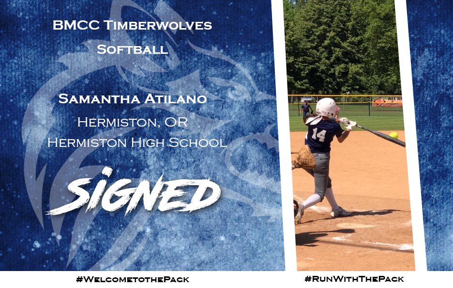 BlueMtnSoftball's tweet photo. Excited to introduce Samantha Atilano from Hermiston High School. Samantha brings quickness in the outfield along with great bat control, will help improve our speed game! @DAWG_athletics @TCHIceQueen #runwiththepack https://t.co/nyb6dbExsI