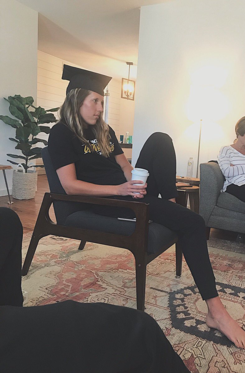 anna_christians's tweet photo. i mean graduating from college barefoot while wearing sweatpants in a comfy chair and drinking a latte wasn’t all bad. https://t.co/s3xvg0FHAp