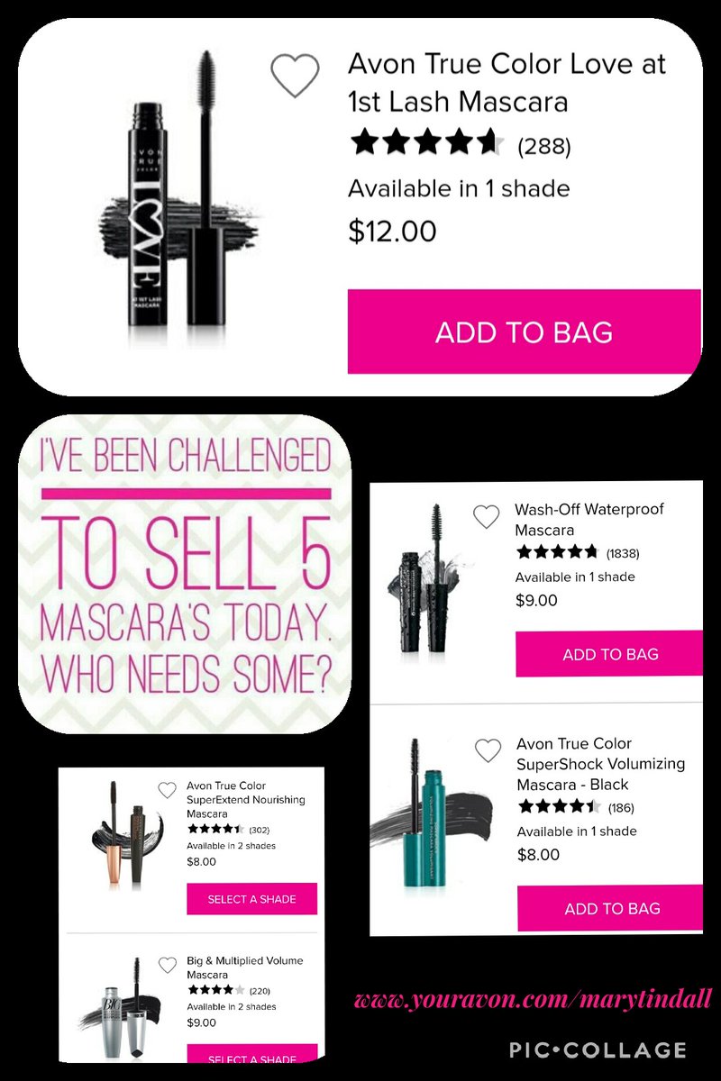MsTindall910's tweet photo. I been challenged to sell 5 mascaras. Which one can we get for you. Shop https://t.co/vsPCB92fKf #maryavonlady #mascara #avon #makeup https://t.co/Zr72wVSl2h