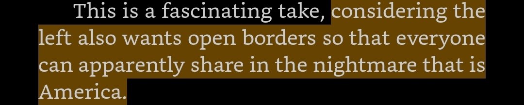 Not everyone on the left wants open borders, in fact I am pretty sure there is a lot of room in between open borders and stay the fuck out that most people would be in.  #DontBurnThisBook