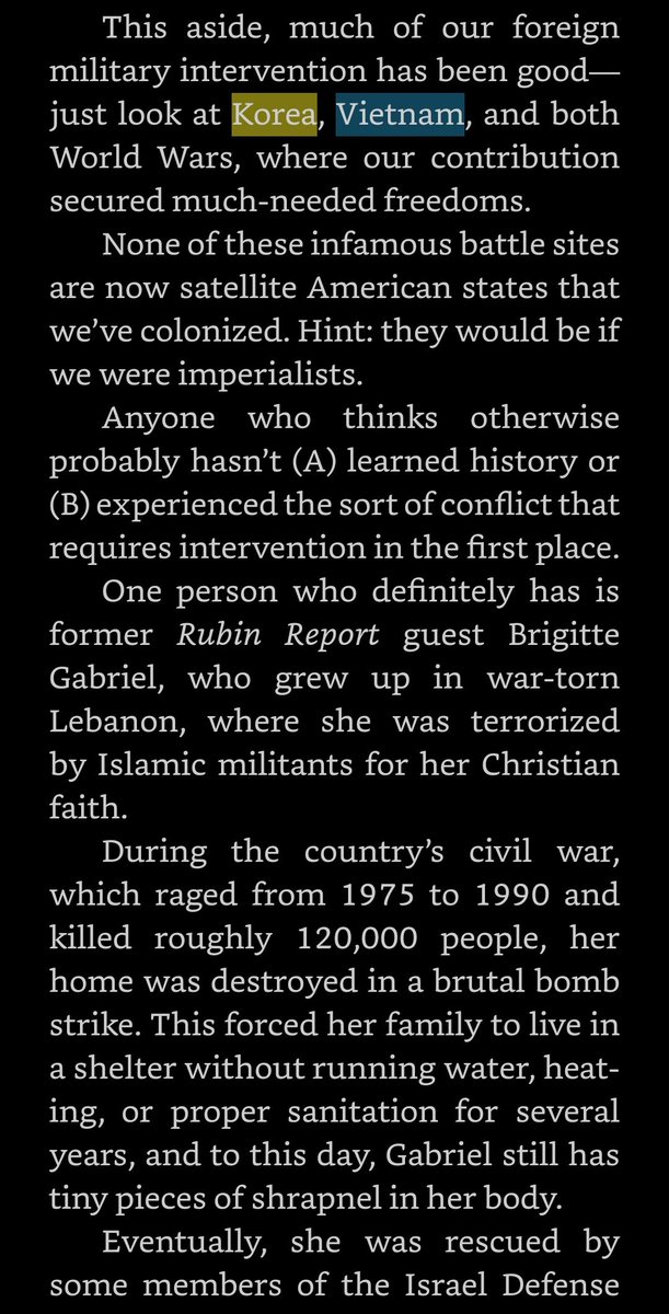 Yeah I am no expert, but I am pretty nothing good came from the Vietnam War. Also Korea has also been on eggshells since the Korean War.  #DontBurnThisBook
