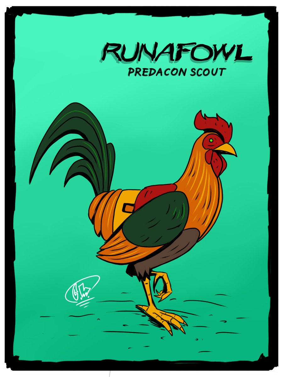   #Beastwars drawing day 6!  @Skeletonizer said junglefowl+predacon+scoutMe: Google, what& #39;s a junglefowl? Google: here& #39;s some roosters.Me: yeah cool roosters but what& #39;s a junglefowl?Guys I grew up in a rural area in Mexico. We had some of these guys. I FED THEM EVERY DAY!