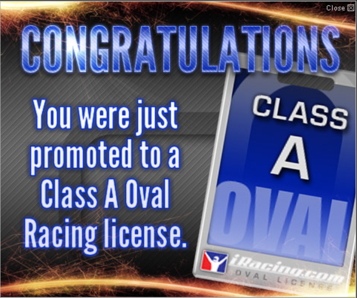 SimonFoley15's tweet photo. After 382 starts and 17 wins it has finally happened!!! #iRacing #ClassALicense https://t.co/XrvmcwGiRj