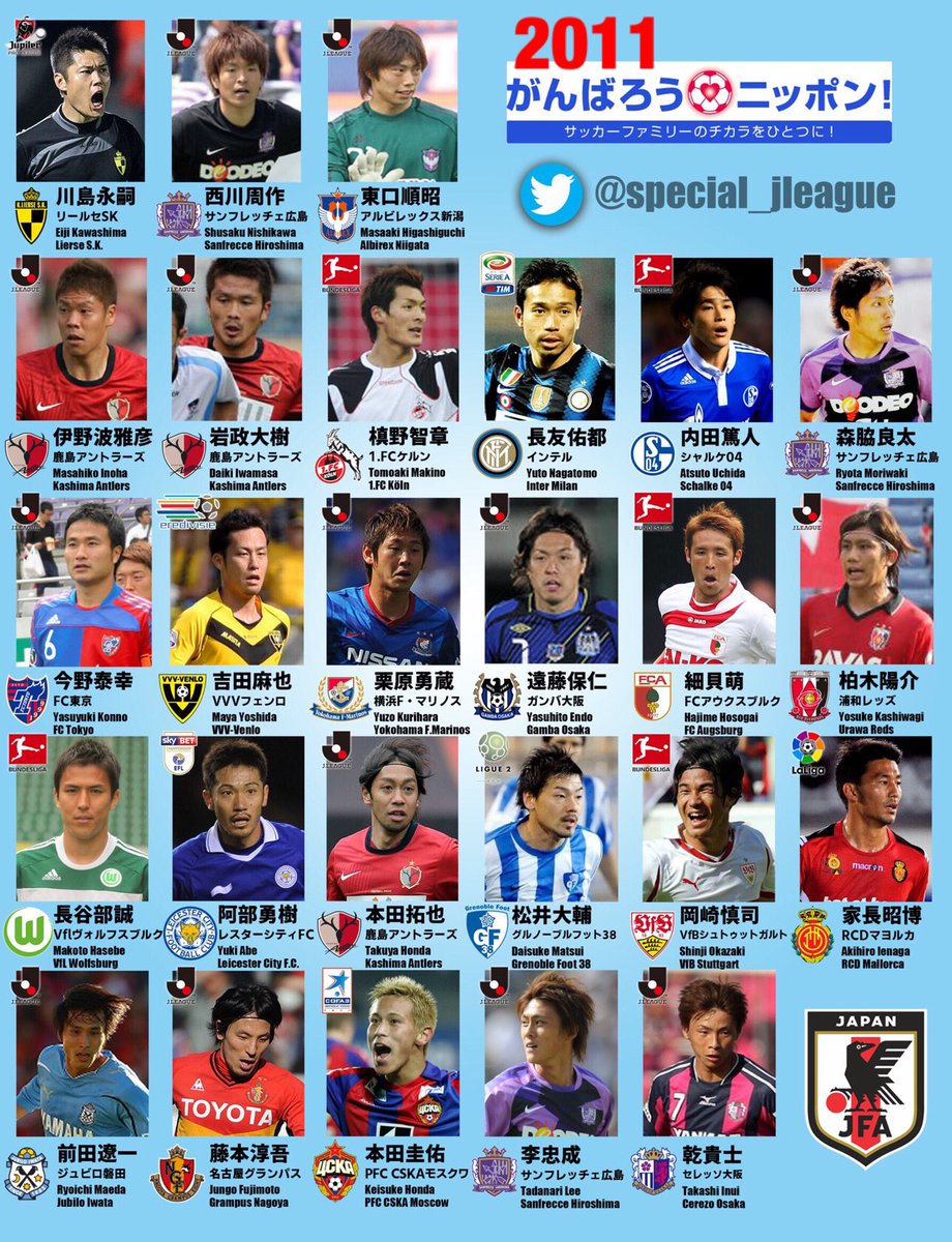 Jleague Special 11年チャリティマッチ ザック日本代表 Vs ピクシーjリーグ選抜 メンバーの当時と今 Jleague Jリーグ Daihyo 11 Charity Match Samurai Blue Vs J League All Stars Then And Now T Co