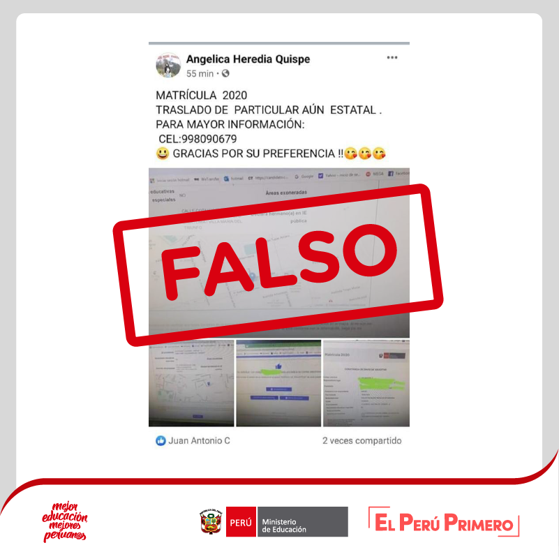MineduPeru's tweet photo. 🚨 Recordamos a la comunidad educativa que la única plataforma para realizar el trámite para la matrícula o traslado de estudiantes de colegios privados a una escuela EBE o EBR es a través de https://t.co/BdszelWOCi. El trámite es GRATUITO. ¡No te dejes sorprender! https://t.co/2WAcZNqBN0